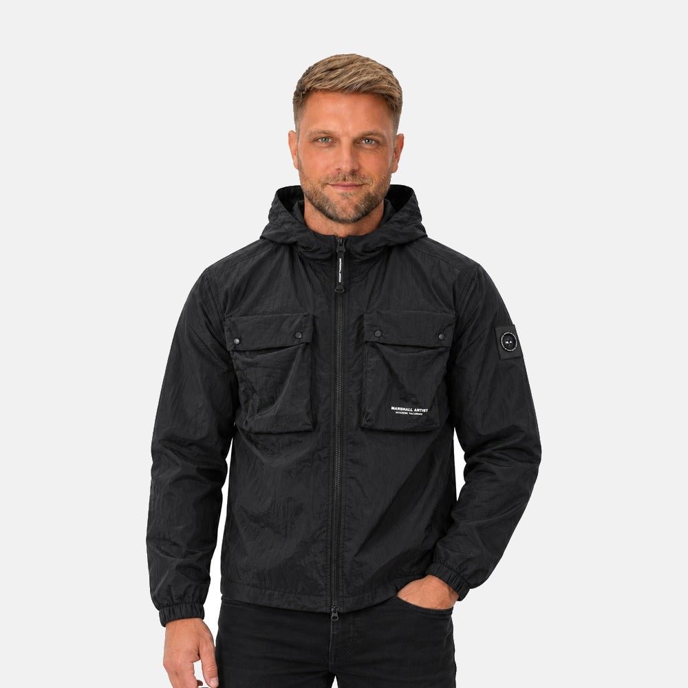 Marshall Artist Centro Hooded Overshirt Black | Northern Threads Designer Menswear