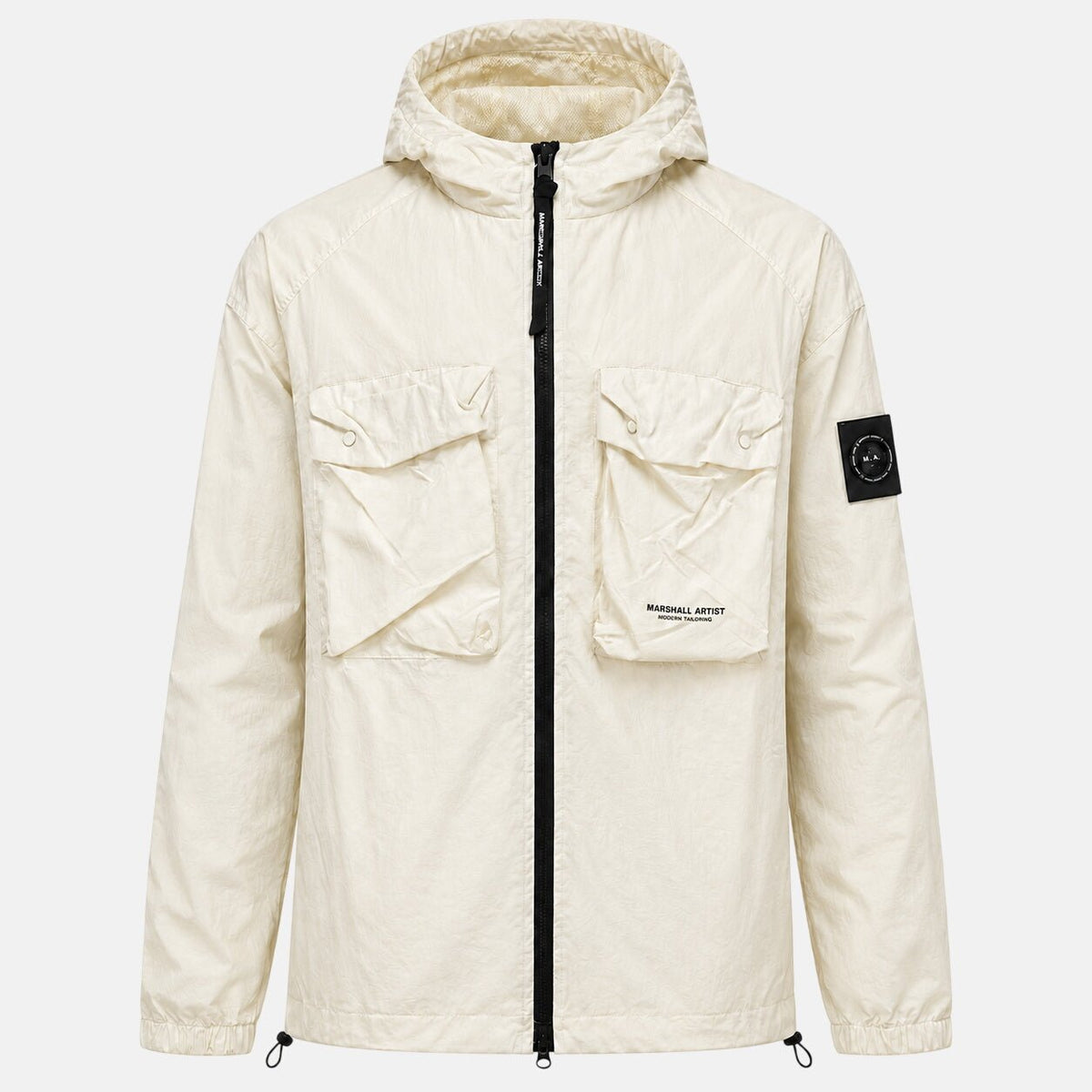 Marshall Artist Centro Hooded Overshirt Silver Birch | Northern Threads Designer Menswear