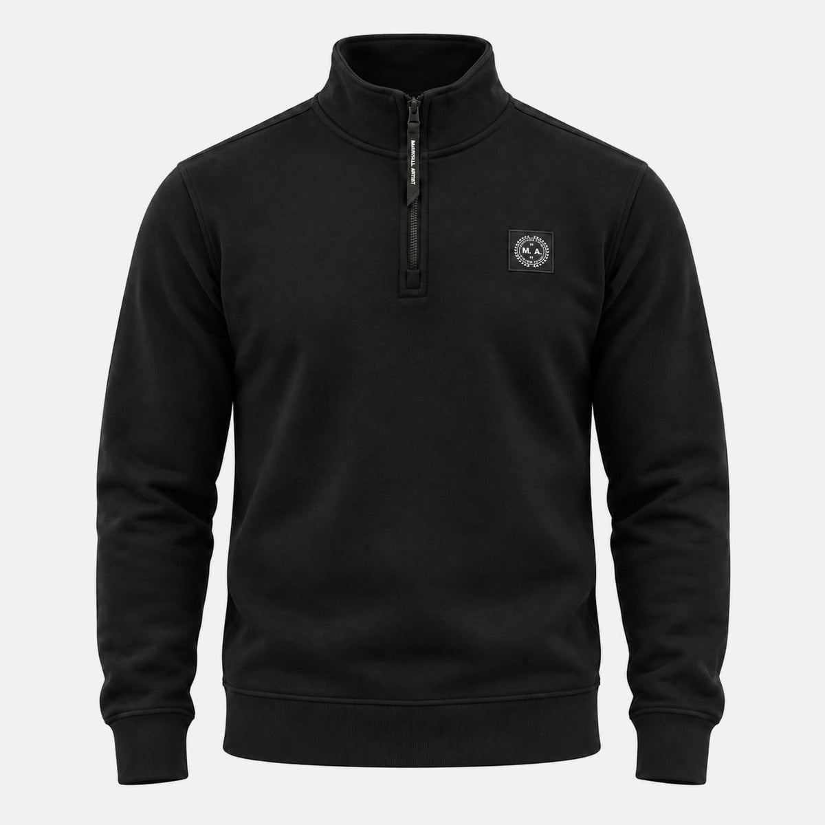 Marshall Artist Marchio 1/4 Zip Sweatshirt Black | Northern Threads Designer Menswear