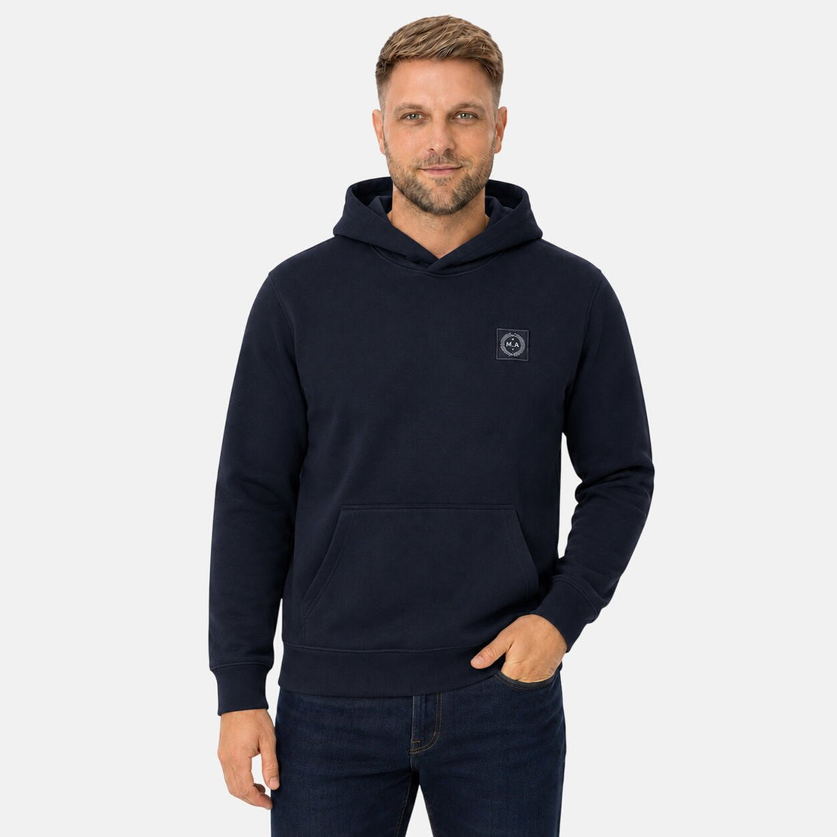 Marshall Artist Marchio Hoodie Navy | Northern Threads Designer Menswear