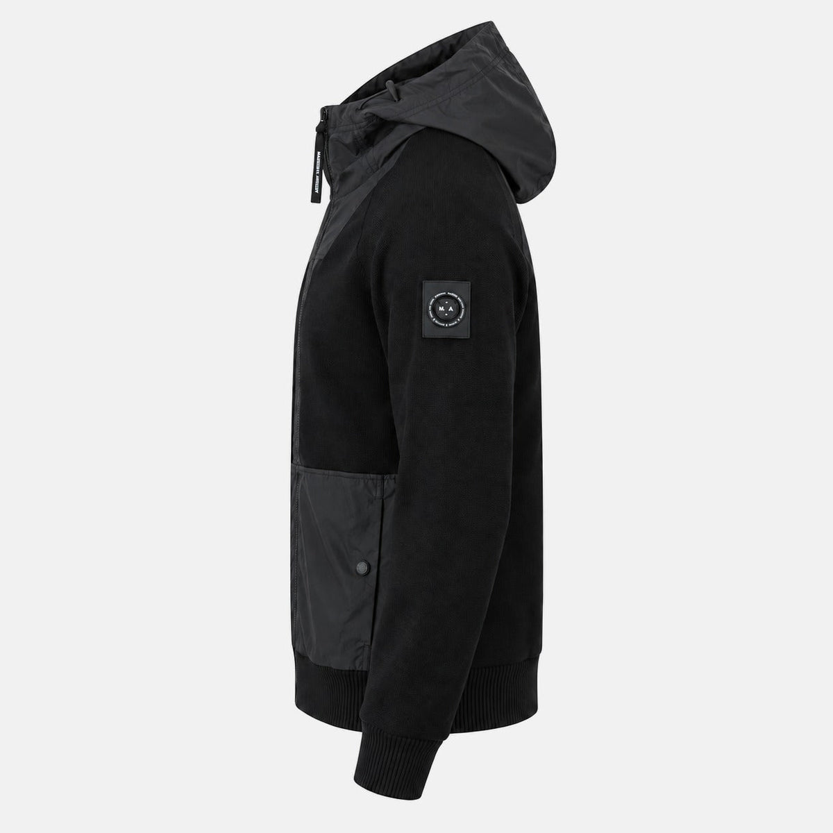 Marshall Artist Newbury Hybrid Knitted Hoodie Black | Northern Threads Designer Menswear