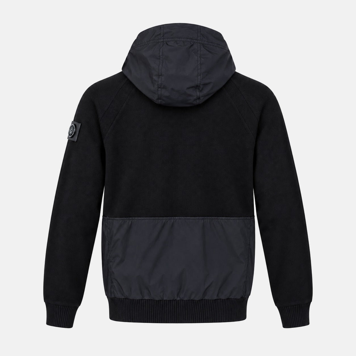 Marshall Artist Newbury Hybrid Knitted Hoodie Black | Northern Threads Designer Menswear