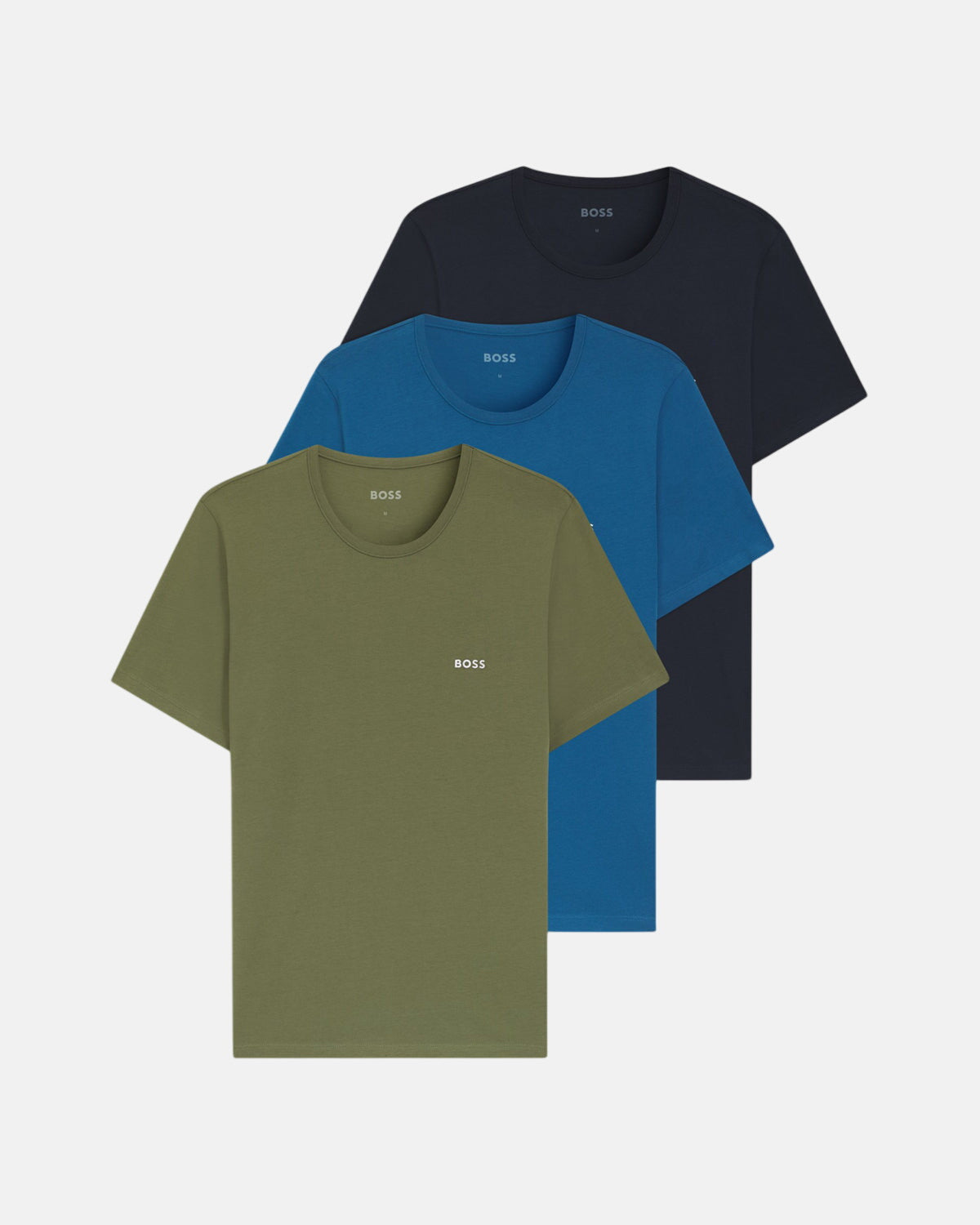BOSS 3-Pack Cotton T-Shirts Green Navy Blue - Northern Threads