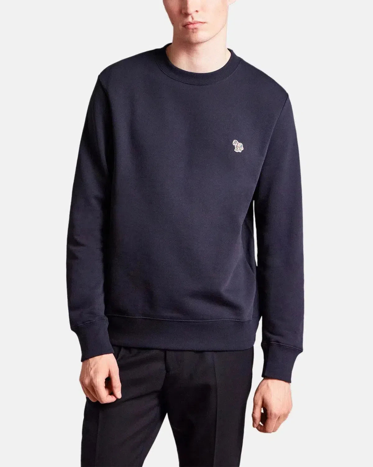 PAUL SMITH-PAUL SMITH PS COTTON ZEBRA LOGO SWEATSHIRT DARK NAVY-NORTHERN THREADS DESIGNER MENSWEAR