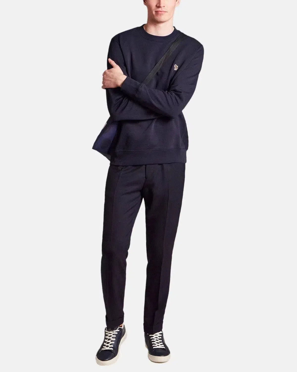 PAUL SMITH-PAUL SMITH PS COTTON ZEBRA LOGO SWEATSHIRT DARK NAVY-NORTHERN THREADS DESIGNER MENSWEAR