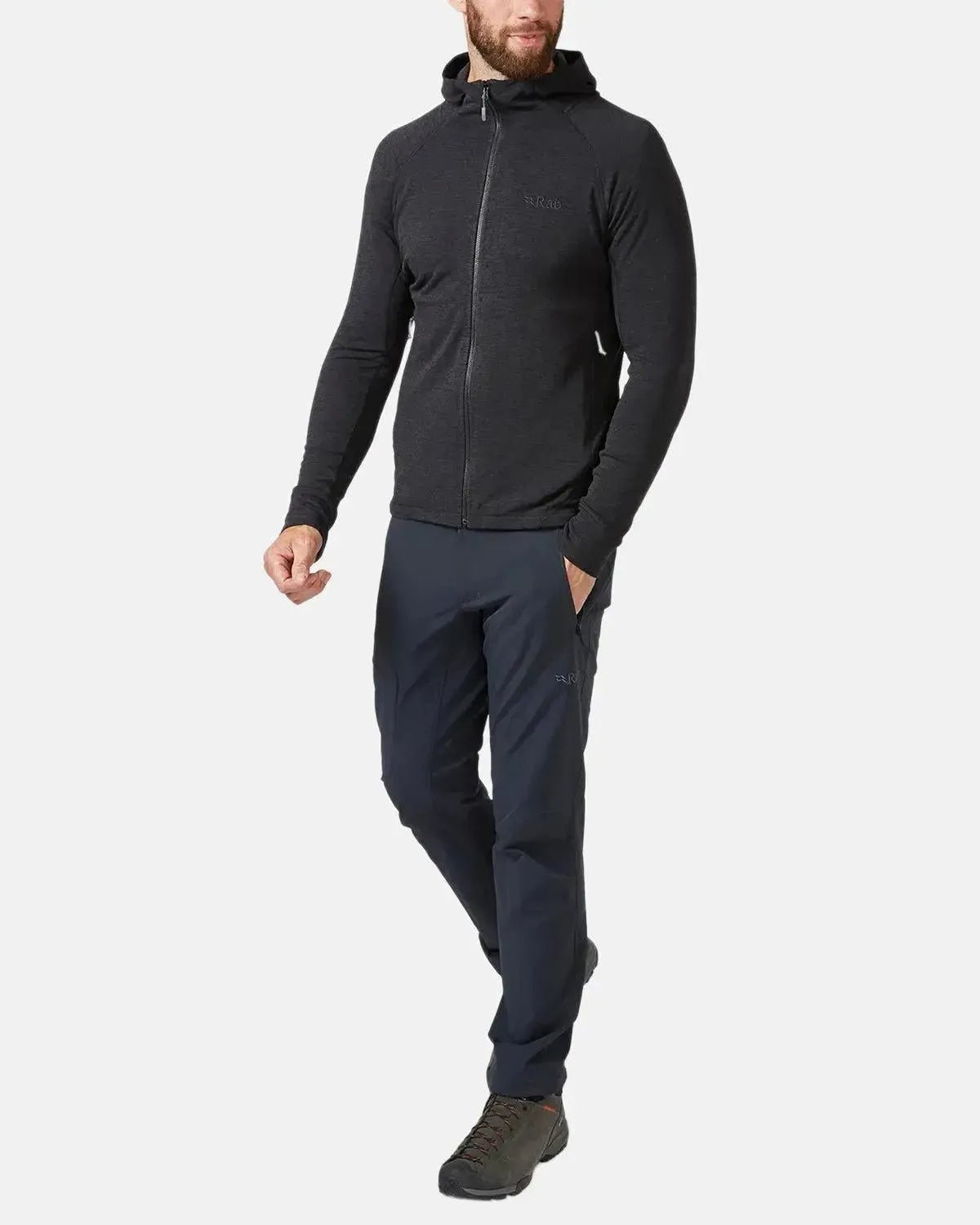 Rab Nexus Zip Hooded Fleece Black | Northern Threads Designer Menswear