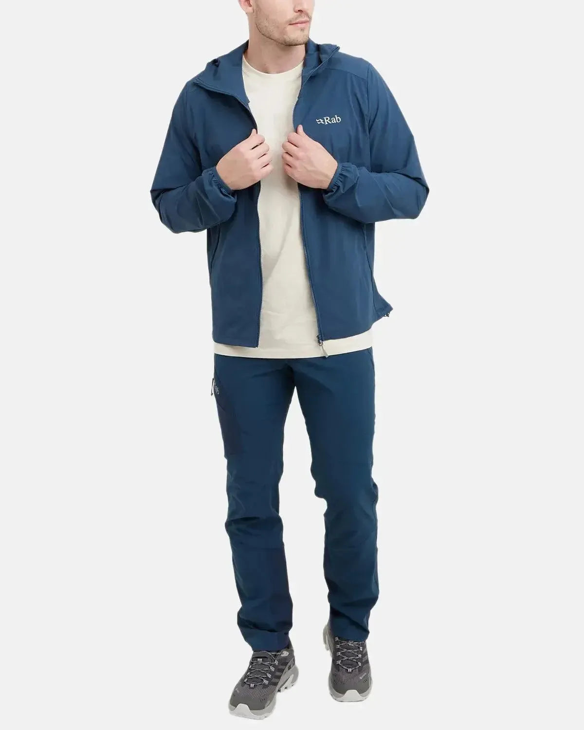 RAB-RAB BOREALIS HOODED JACKET TEMPEST BLUE-NORTHERN THREADS DESIGNER MENSWEAR