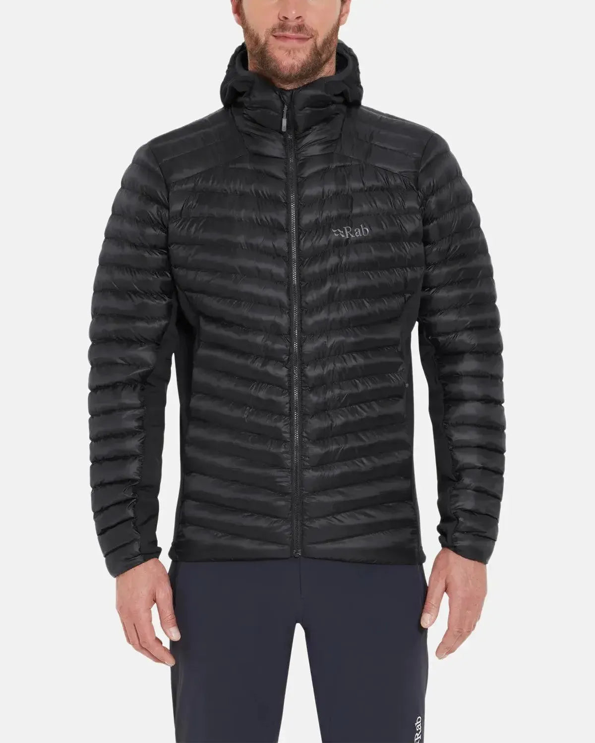 RAB-RAB CIRRUS FLEX INSULATED HOODED JACKET BLACK-NORTHERN THREADS DESIGNER MENSWEAR