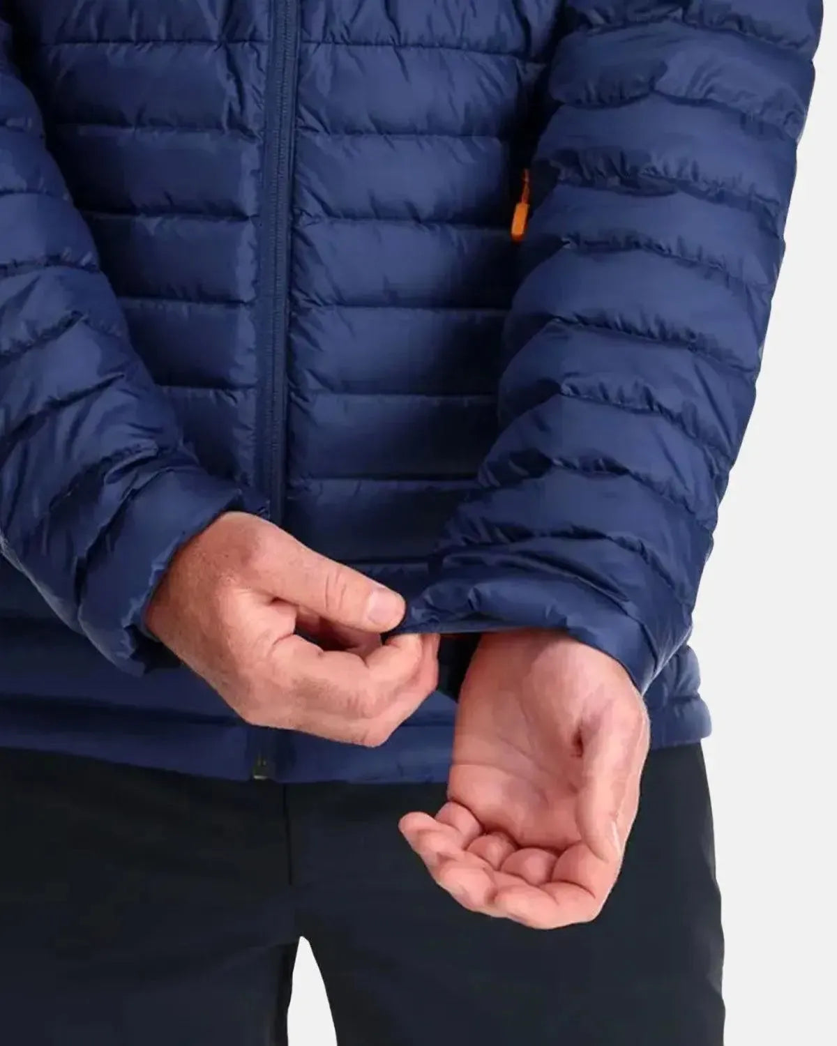 RAB-RAB MICROLIGHT DOWN JACKET DEEP INK MARMALADE-NORTHERN THREADS DESIGNER MENSWEAR