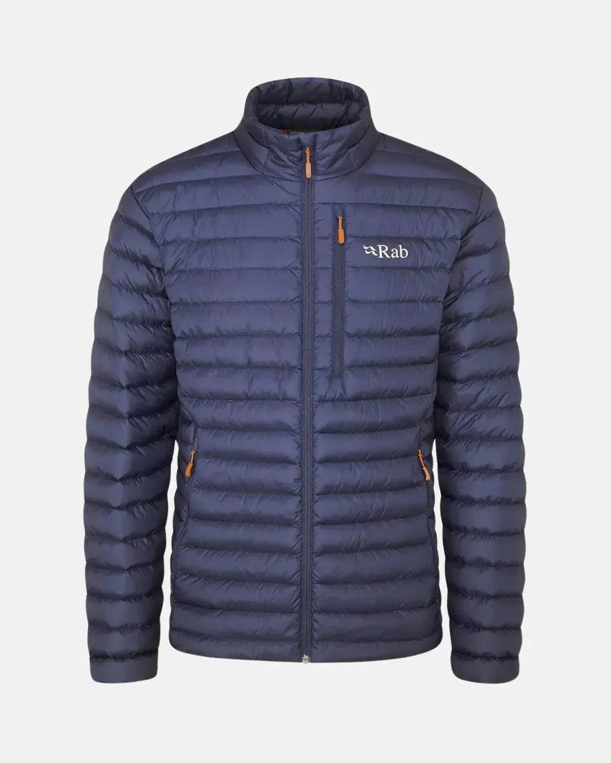 RAB-RAB MICROLIGHT DOWN JACKET DEEP INK MARMALADE-NORTHERN THREADS DESIGNER MENSWEAR