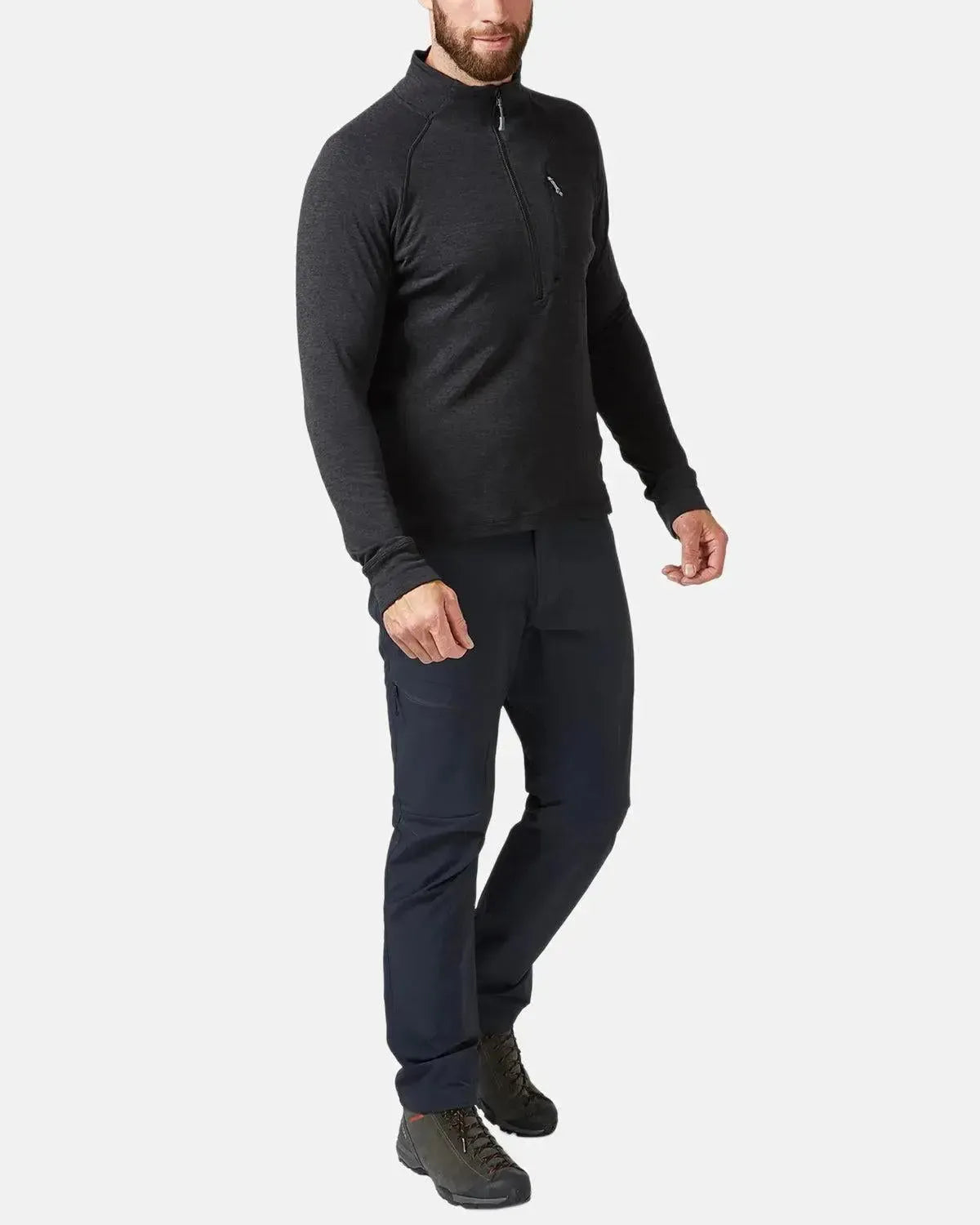RAB-RAB NEXUS PULL-ON 1/4 ZIP FLEECE BLACK-NORTHERN THREADS DESIGNER MENSWEAR