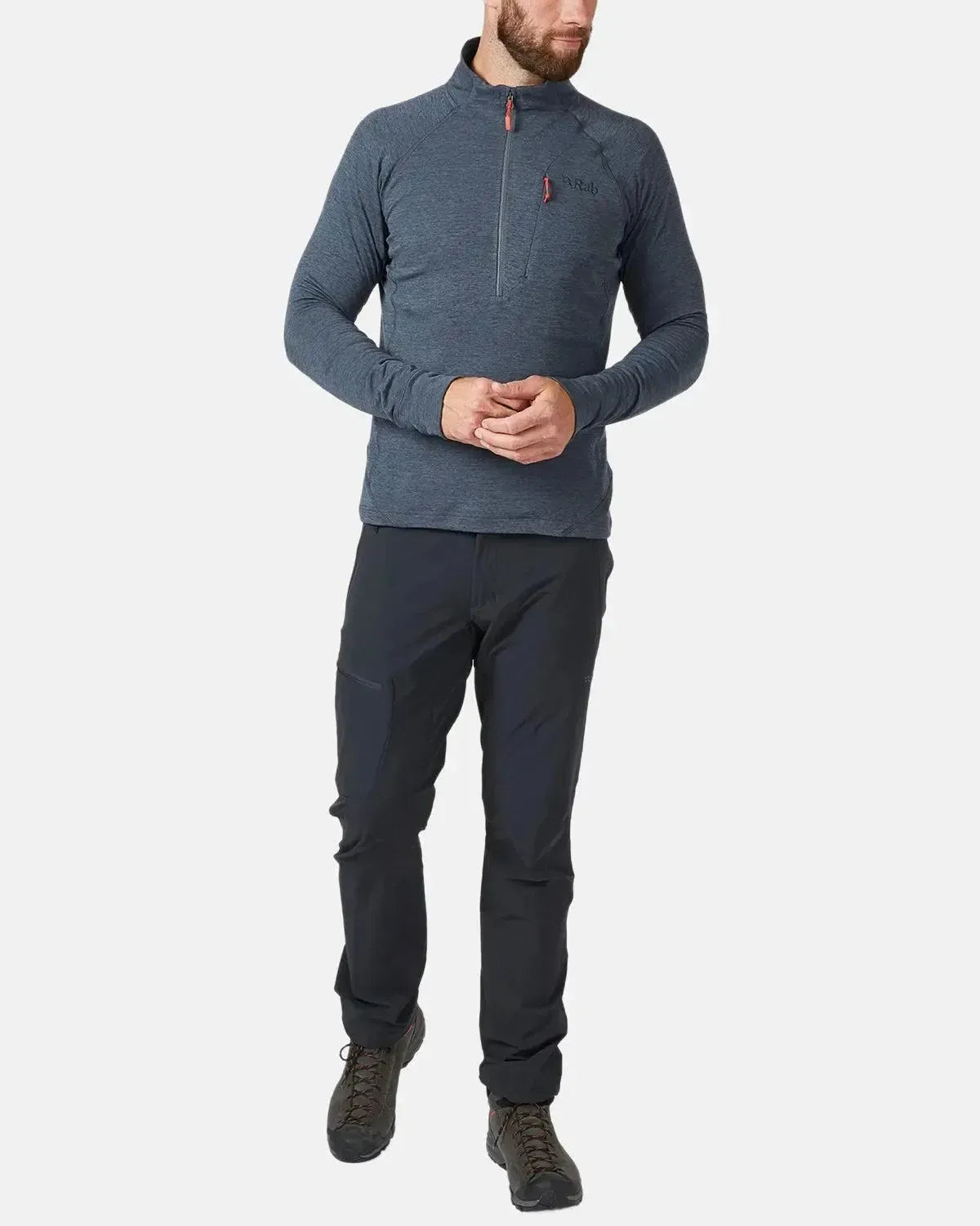 RAB-RAB NEXUS PULL-ON 1/4 ZIP FLEECE STEEL-NORTHERN THREADS DESIGNER MENSWEAR