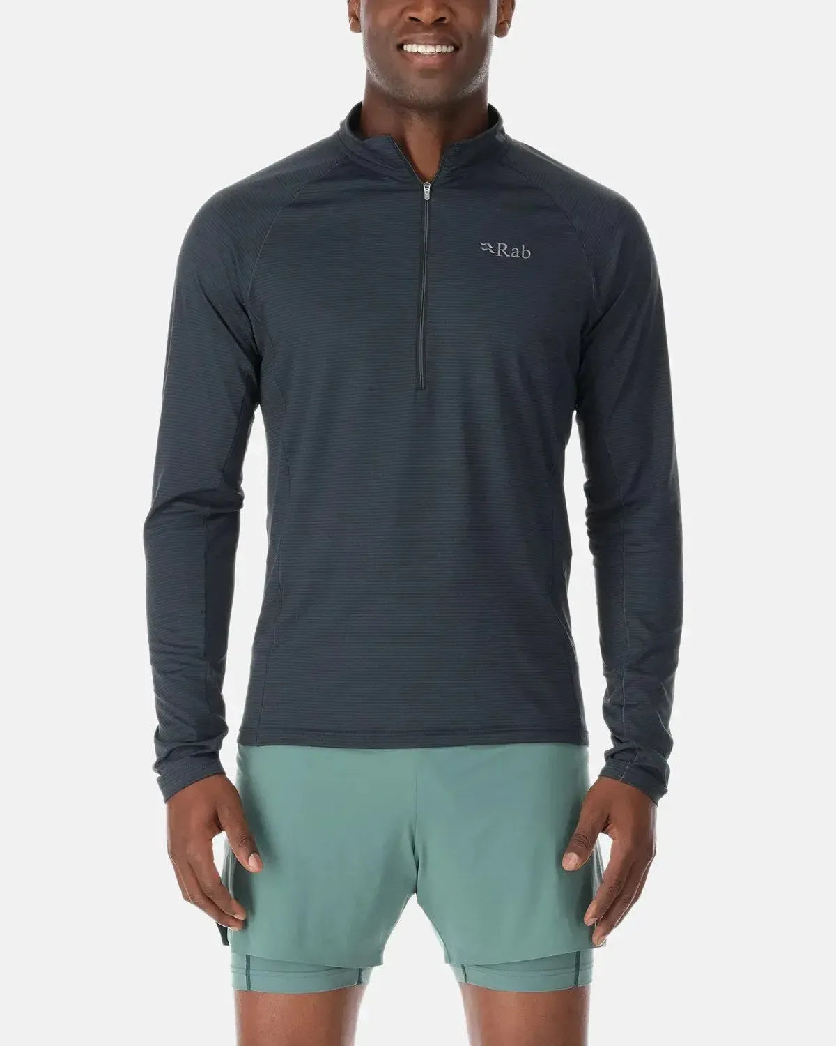 RAB-RAB SONIC 1/4 ZIP LS T-SHIRT BELUGA-NORTHERN THREADS DESIGNER MENSWEAR
