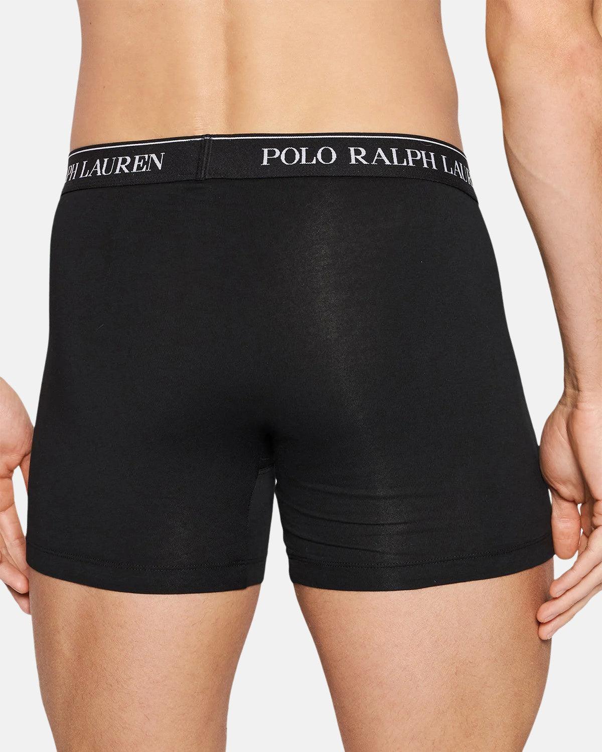 RALPH LAUREN 3 PACK BOXER BRIEF TRUNKS BLACK - northern threads