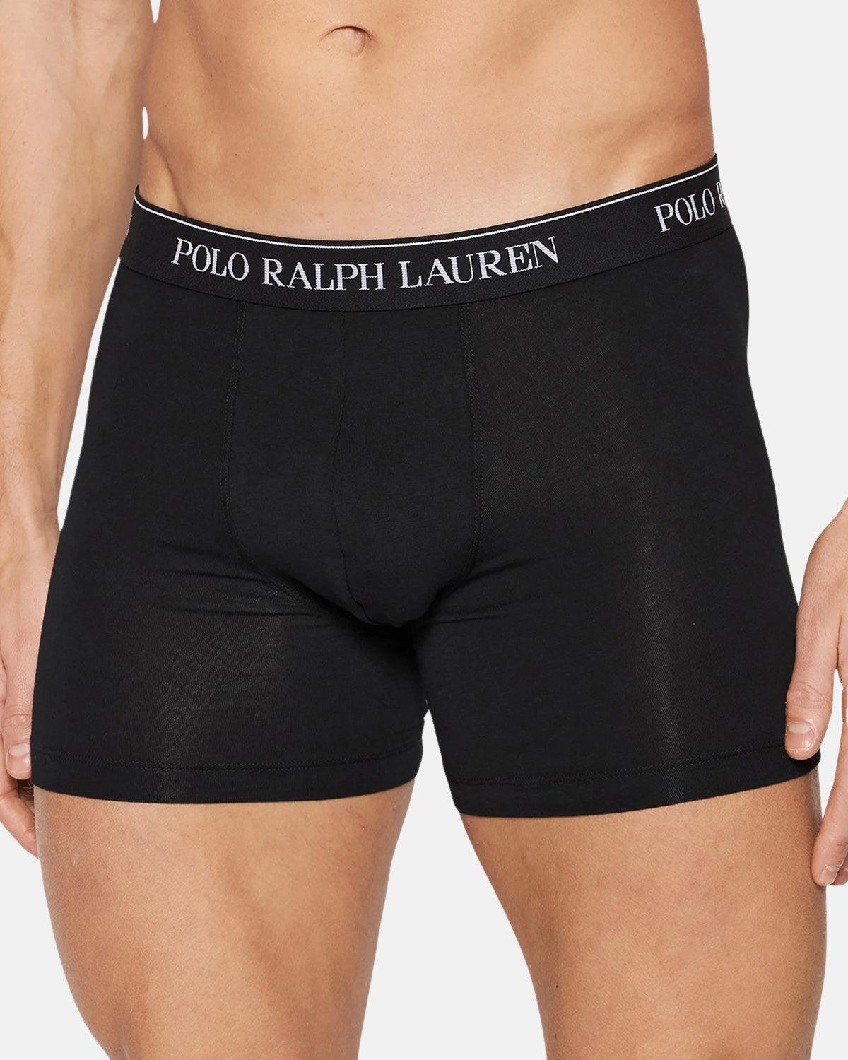 RALPH LAUREN 3 PACK BOXER BRIEF TRUNKS BLACK - northern threads