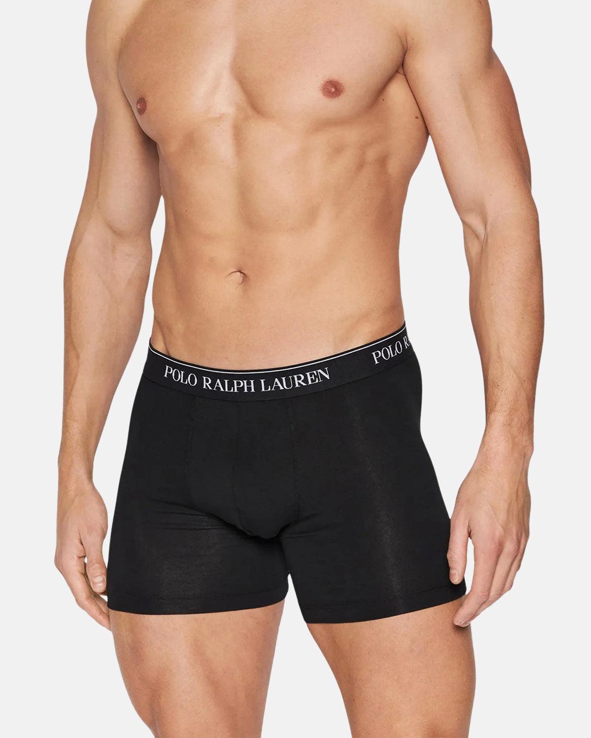 RALPH LAUREN 3 PACK BOXER BRIEF TRUNKS WHITE BLACK GREY - northern threads