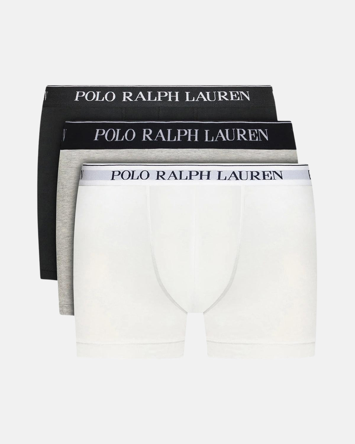 RALPH LAUREN 3 PACK CLASSIC TRUNKS BLACK WHITE GREY - RALPH-LAUREN-714835885-003-S - northern threads uk