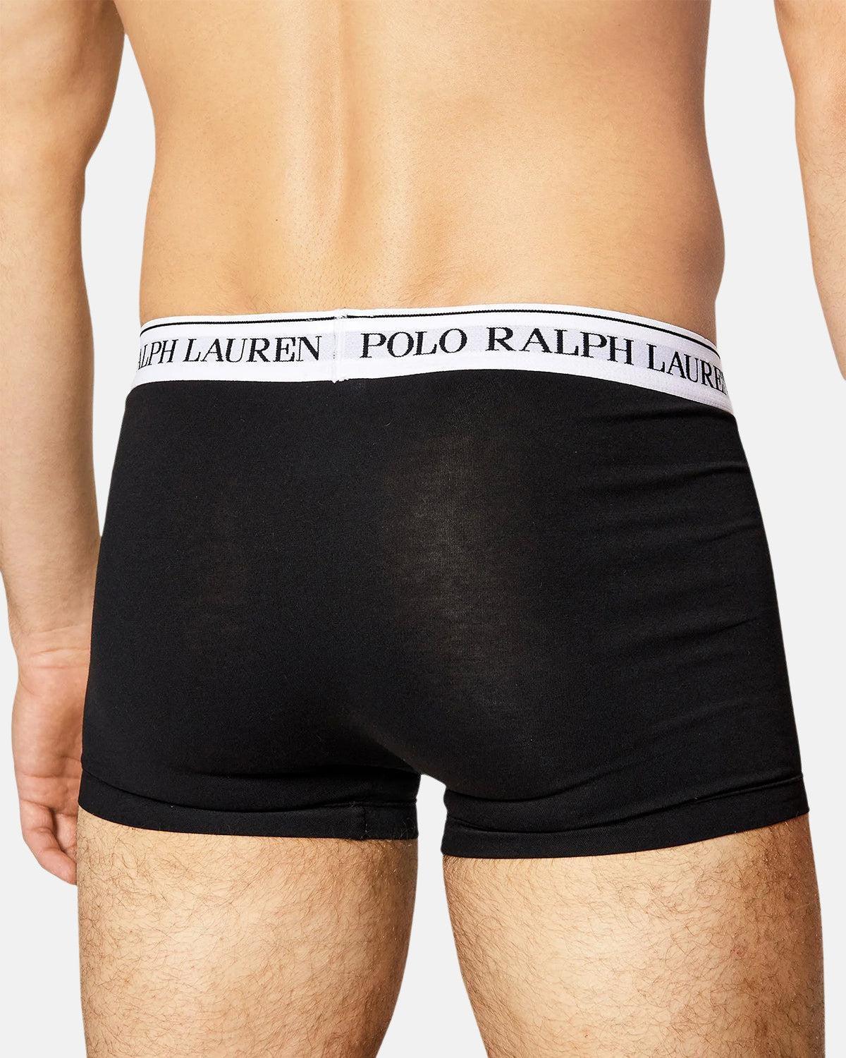 RALPH LAUREN 3 - PACK CLASSIC TRUNKS BLACK WHITE - RALPH-LAUREN-714830299-008-S - northern threads uk