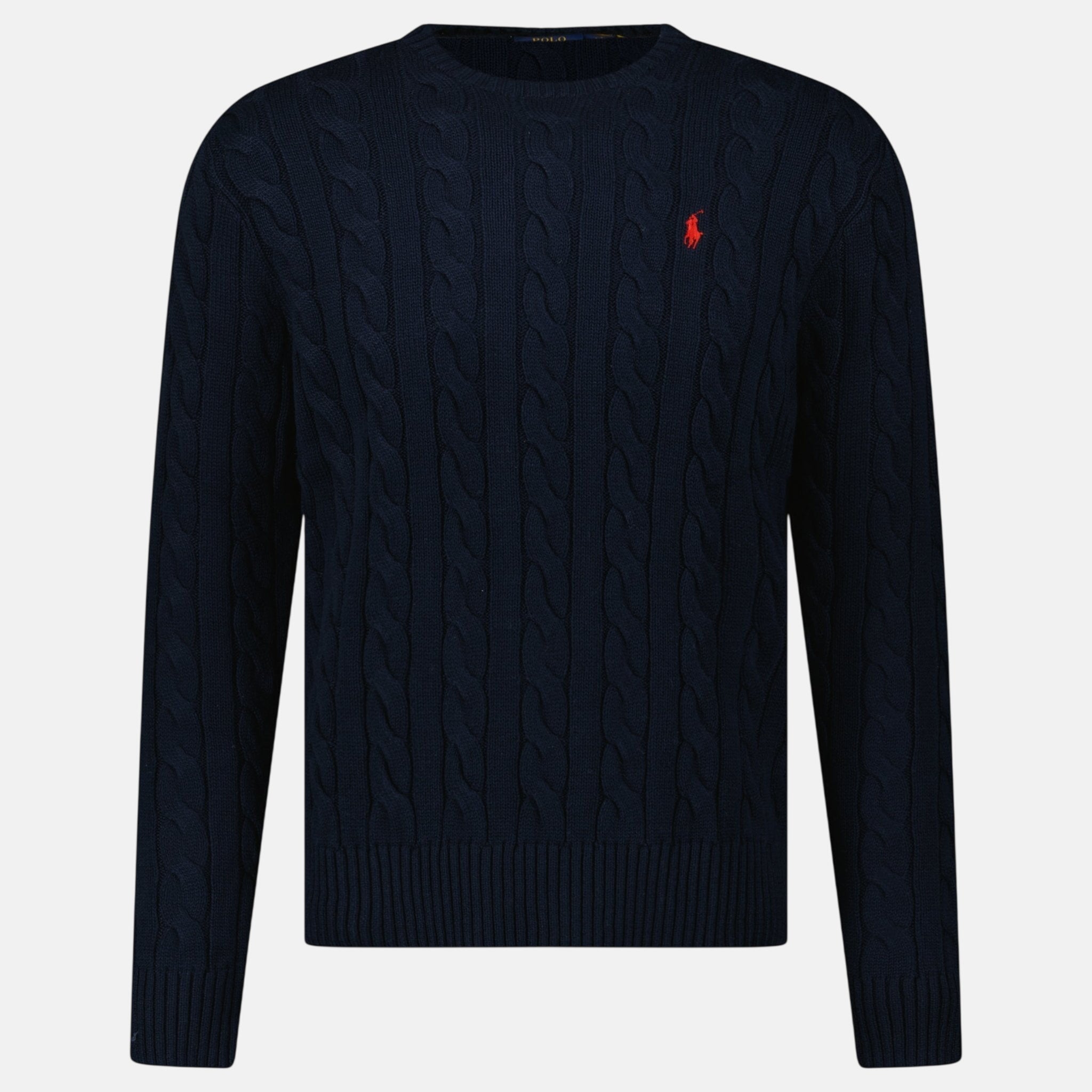 Ralph Lauren Cable Knit Sweater Navy - C62 - northern threads uk