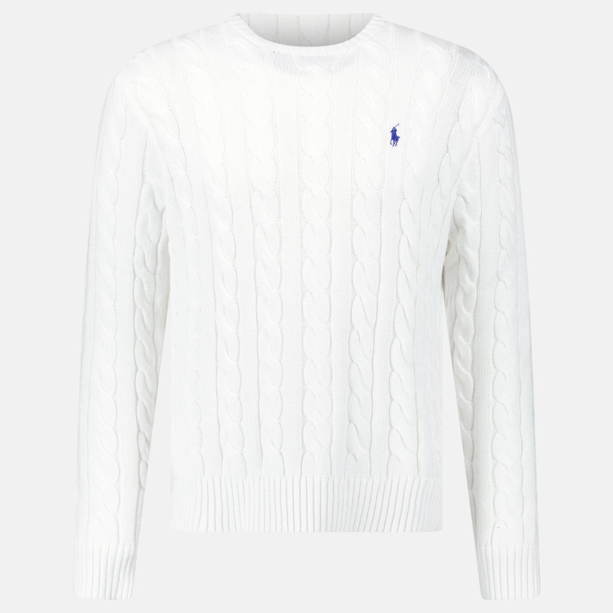 Ralph Lauren Cable Knit Sweater White - A72 - northern threads uk