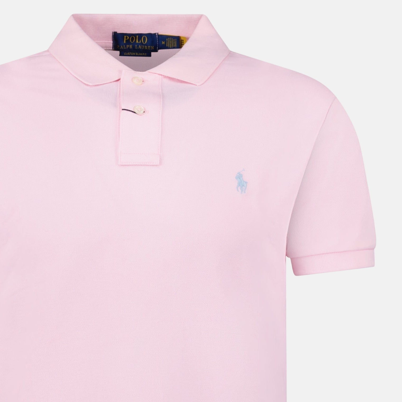 Ralph Lauren Cotton Custom Slim Fit Polo Shirt Pink - A72 - northern threads uk