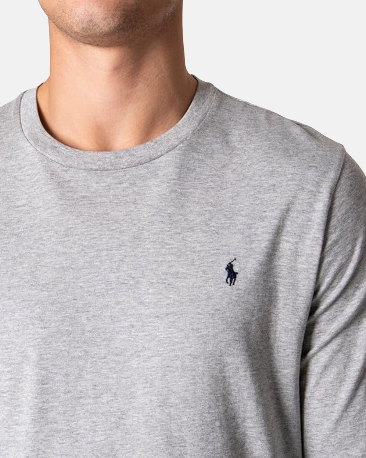RALPH LAUREN COTTON JERSEY LONG SLEEVE T - SHIRT ANDOVER HEATHER - northern threads