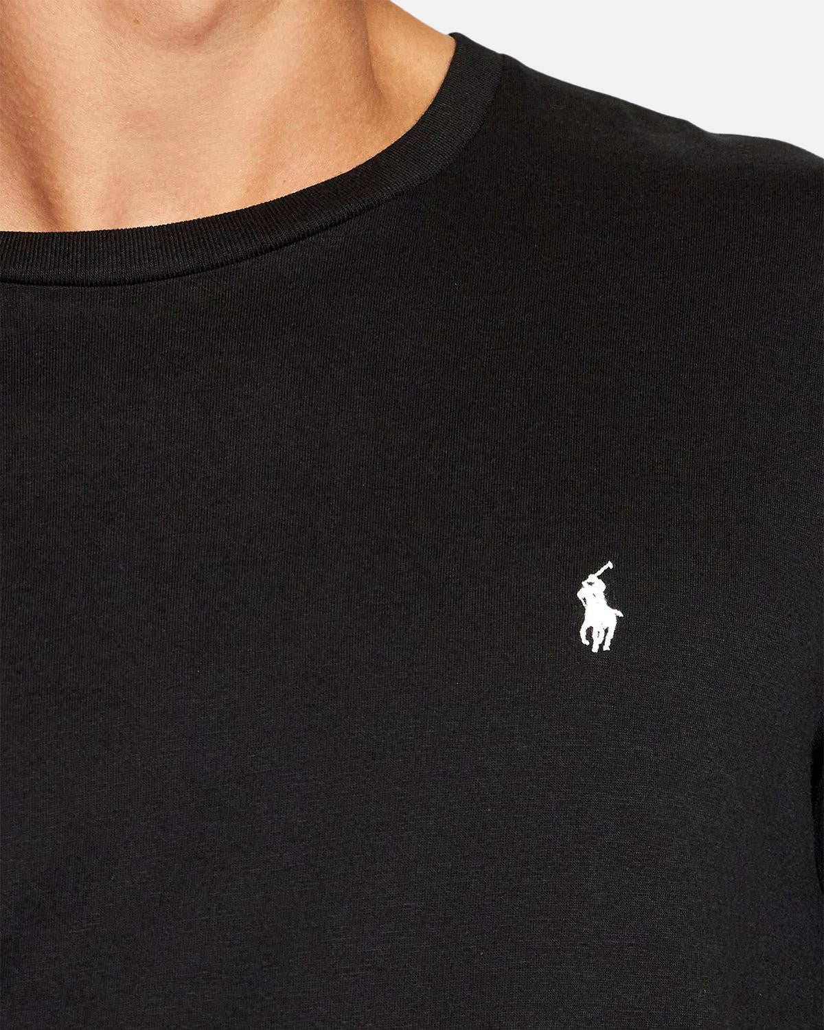 RALPH LAUREN COTTON JERSEY LONG SLEEVE T - SHIRT BLACK - northern threads