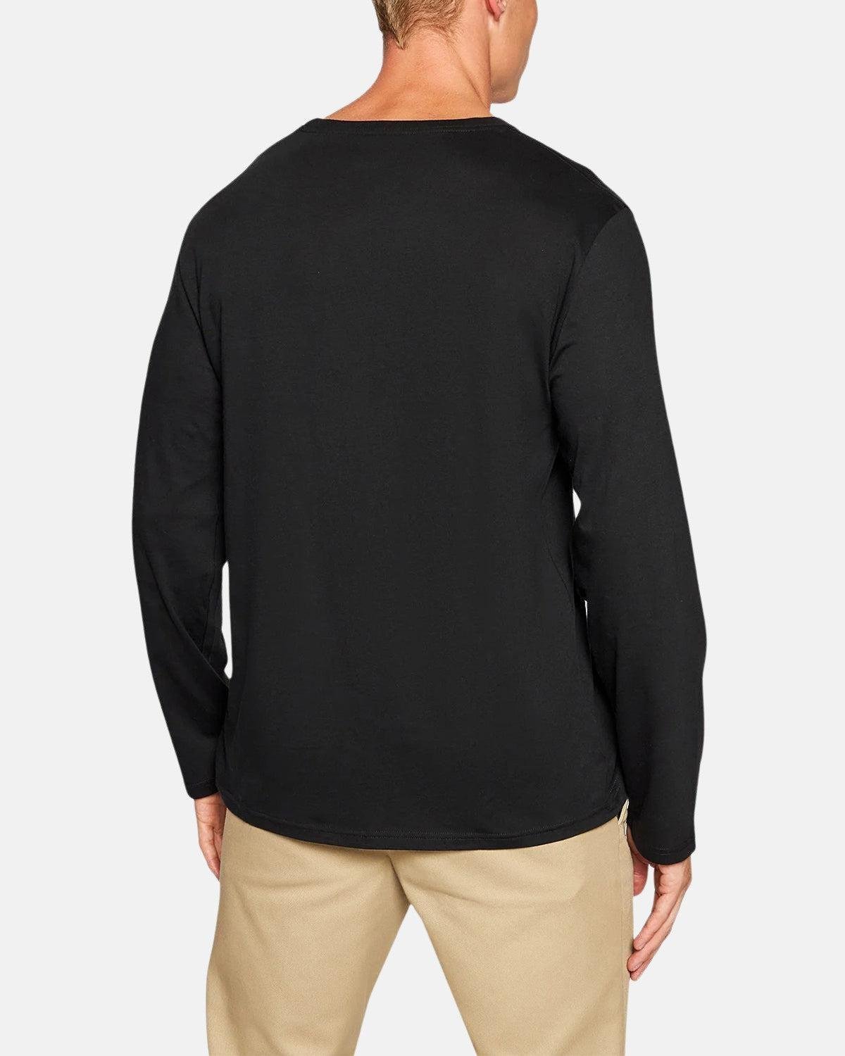 RALPH LAUREN COTTON JERSEY LONG SLEEVE T - SHIRT BLACK - northern threads