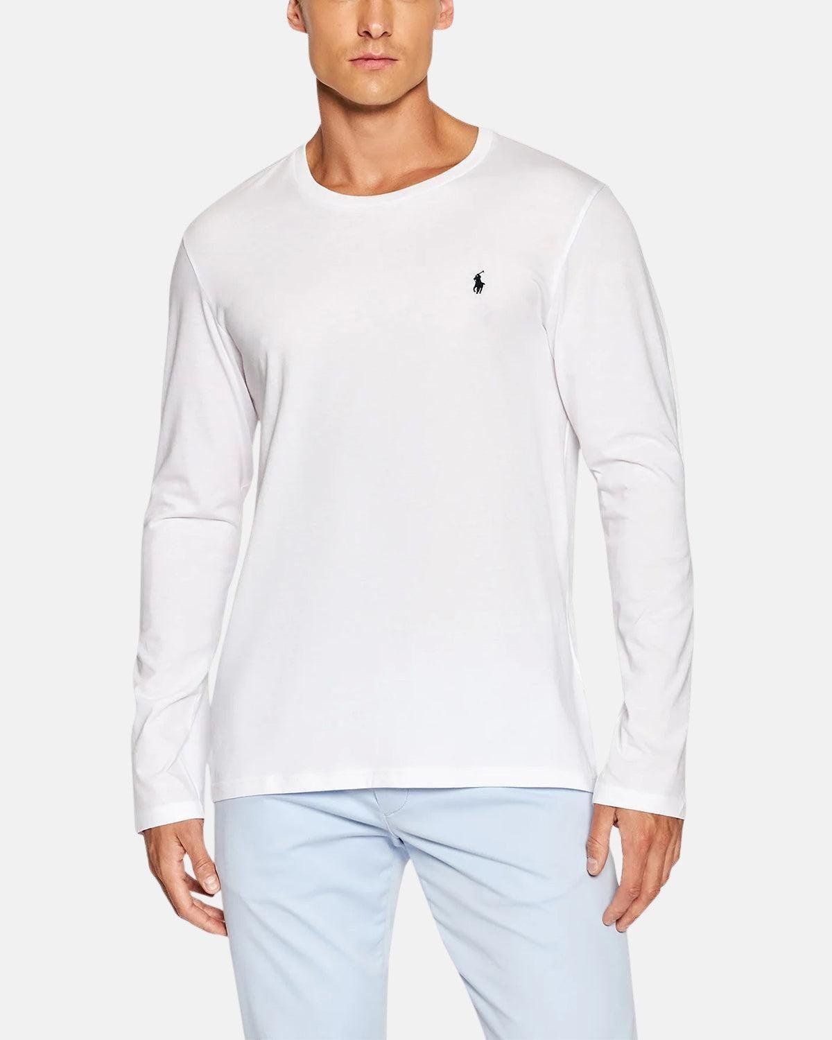 RALPH LAUREN COTTON JERSEY LONG SLEEVE T - SHIRT WHITE - northern threads