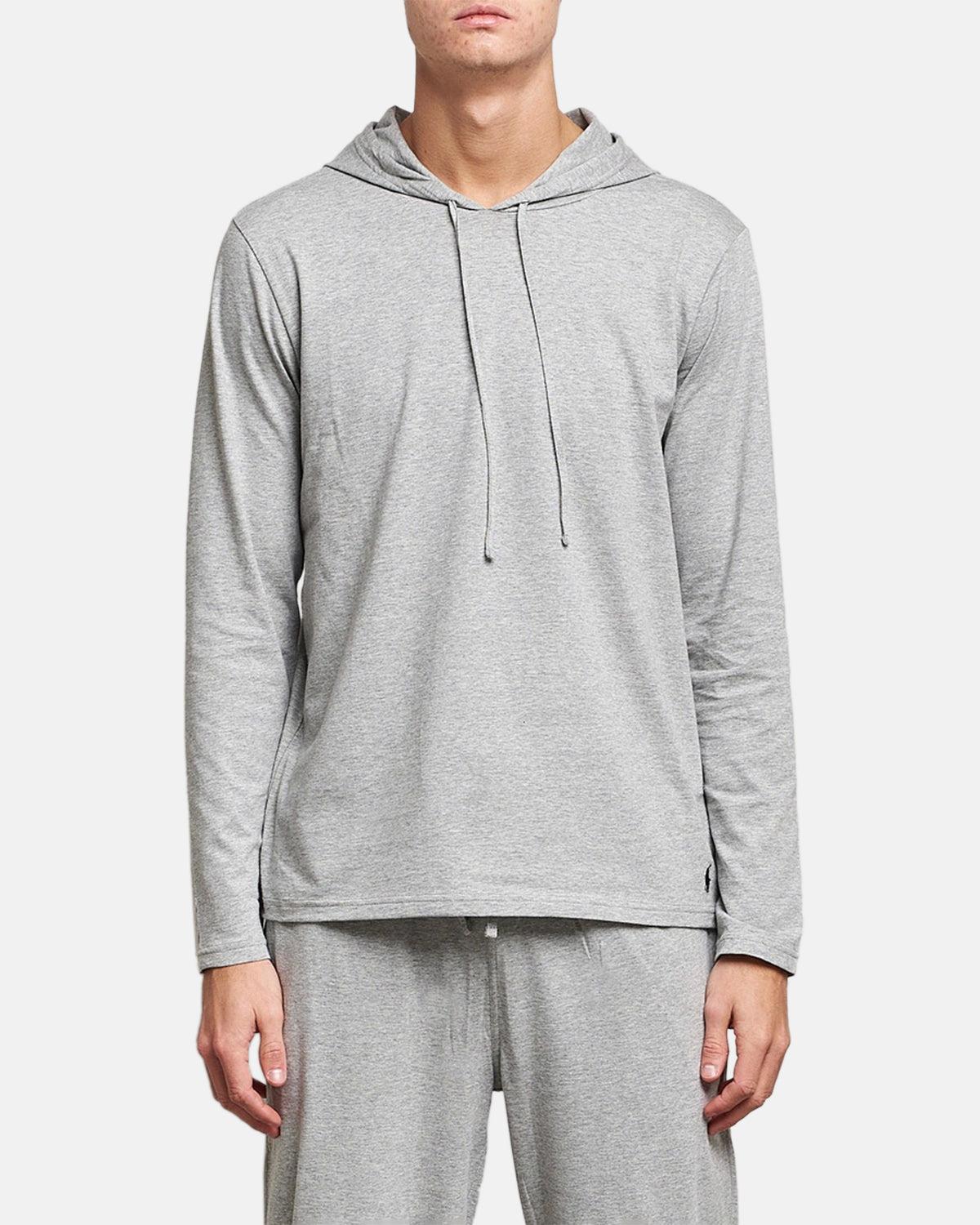 RALPH LAUREN COTTON JERSEY SLEEP HOODIE ANDOVER HEATHER - northern threads