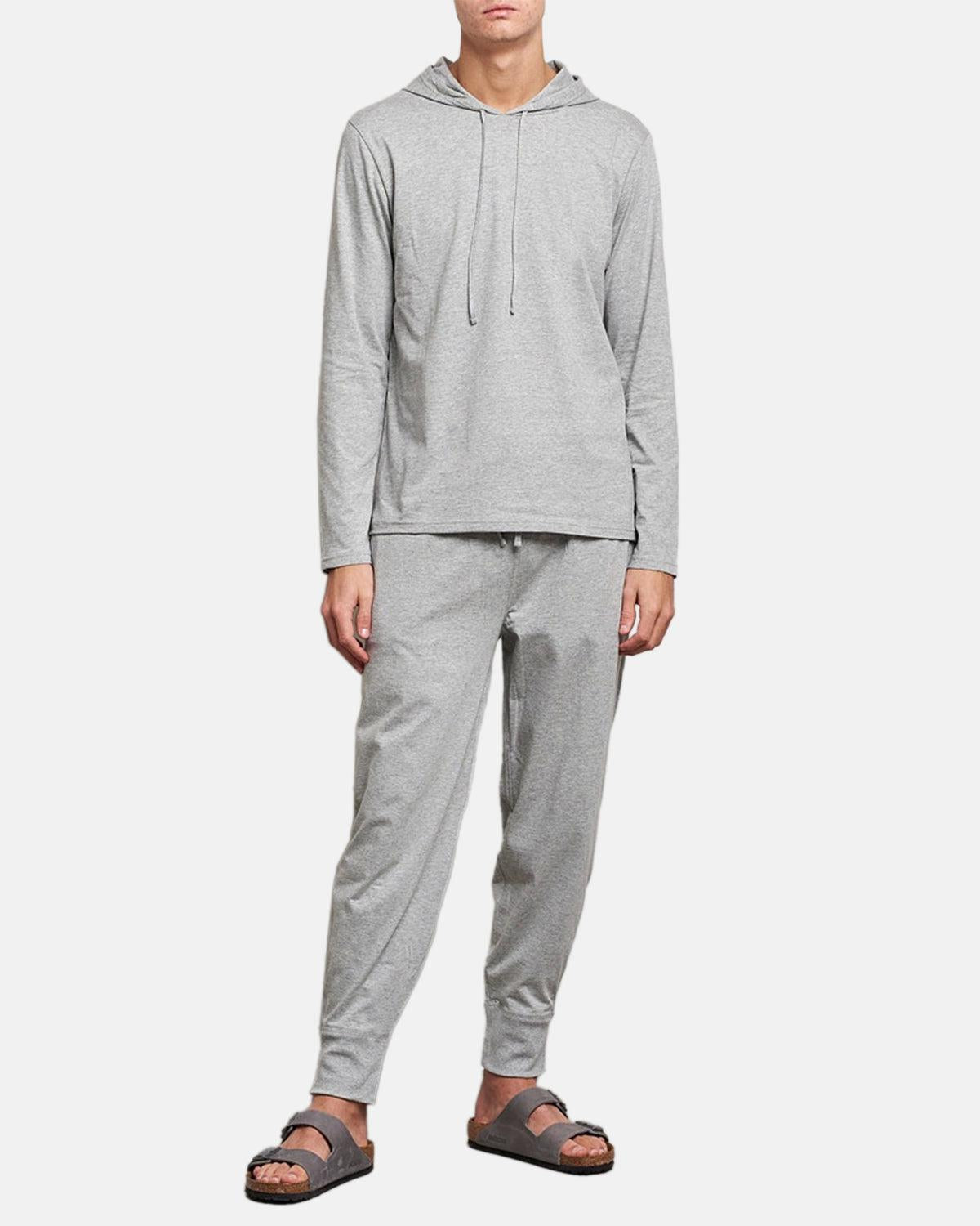 RALPH LAUREN COTTON JERSEY SLEEP HOODIE ANDOVER HEATHER - northern threads