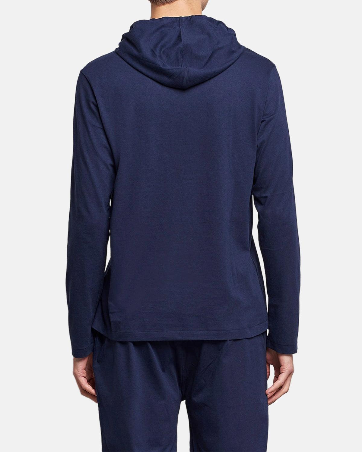 RALPH LAUREN COTTON JERSEY SLEEP HOODIE NAVY - northern threads