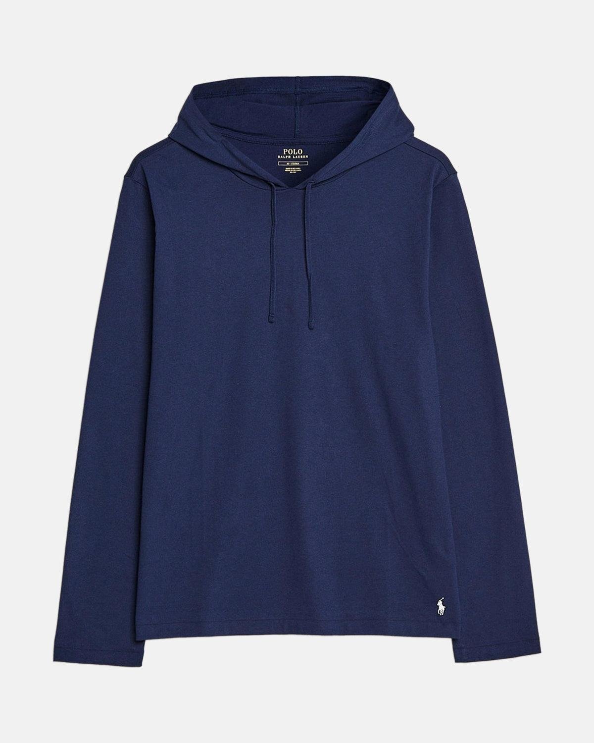 RALPH LAUREN COTTON JERSEY SLEEP HOODIE NAVY - RALPH-LAUREN-714844760-001-S - northern threads uk