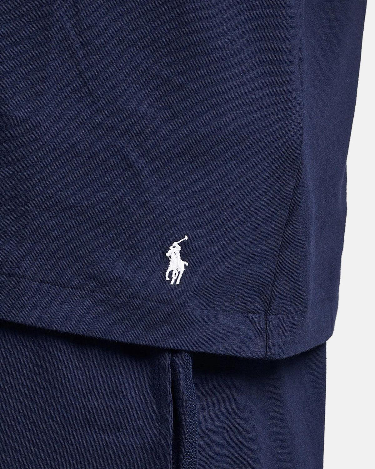 RALPH LAUREN COTTON JERSEY SLEEP HOODIE NAVY - northern threads