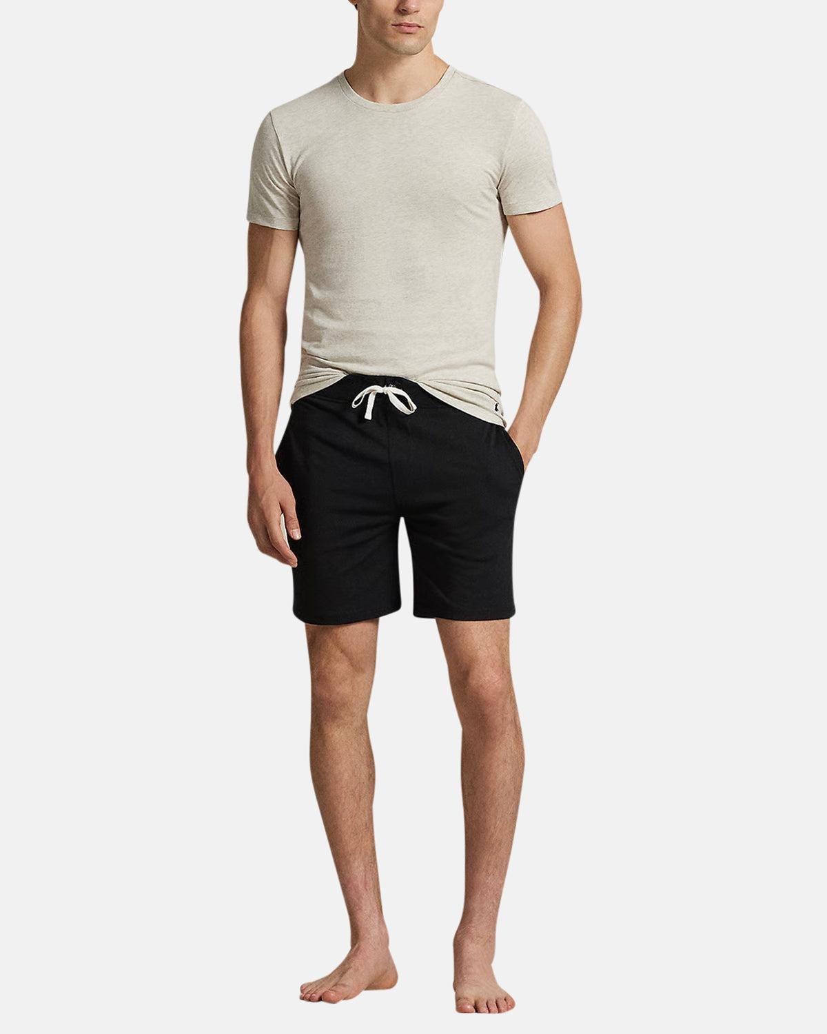 RALPH LAUREN COTTON JERSEY SLEEP SHORTS BLACK - RALPH-LAUREN-714844761-002-S - northern threads uk