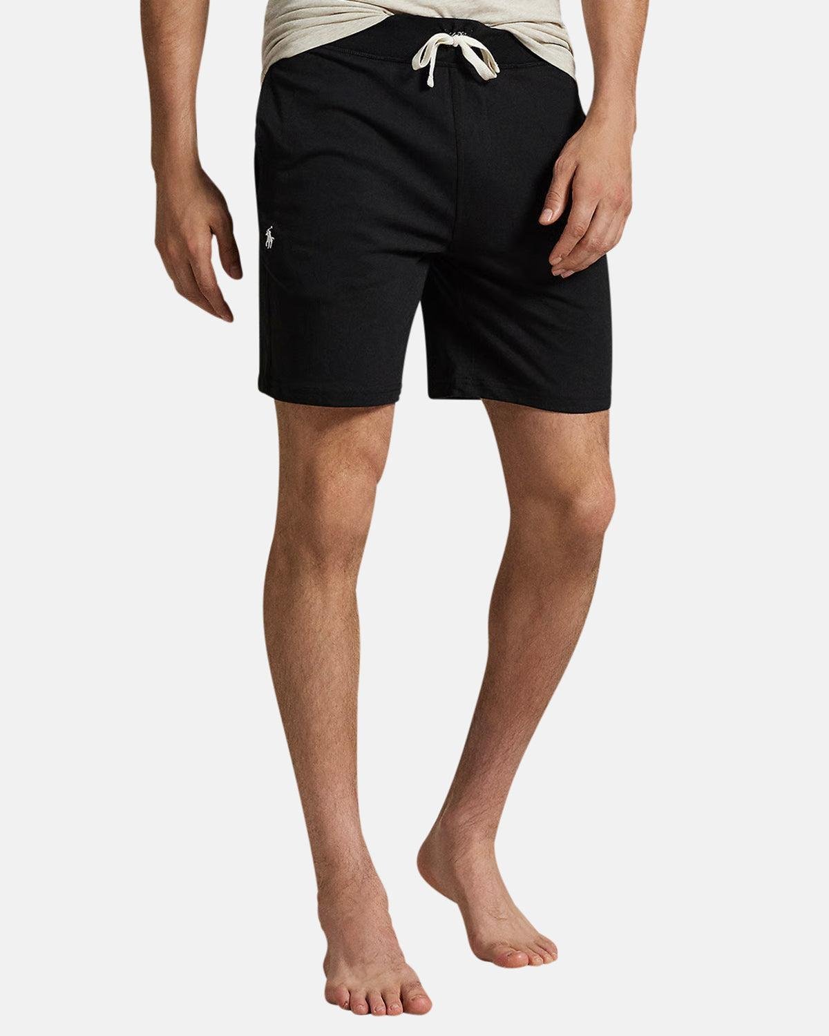 RALPH LAUREN COTTON JERSEY SLEEP SHORTS BLACK - RALPH-LAUREN-714844761-002-S - northern threads uk