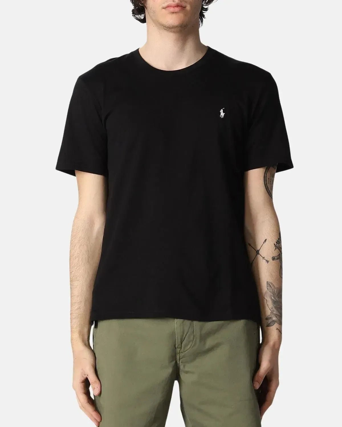 RALPH LAUREN COTTON JERSEY T - SHIRT BLACK - northern threads