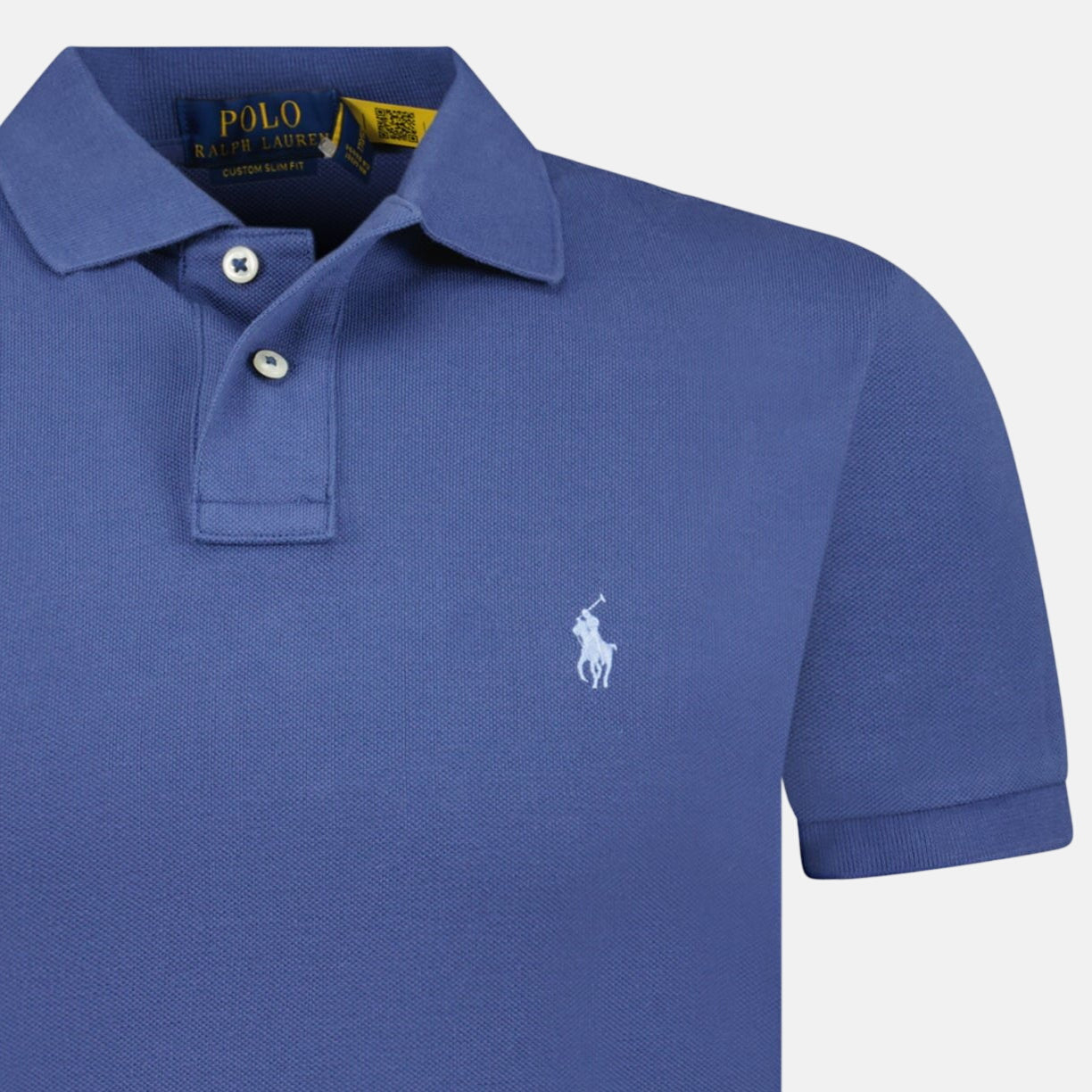Ralph Lauren Cotton Mesh Custom Fit Polo Shirt Light Navy - northern threads