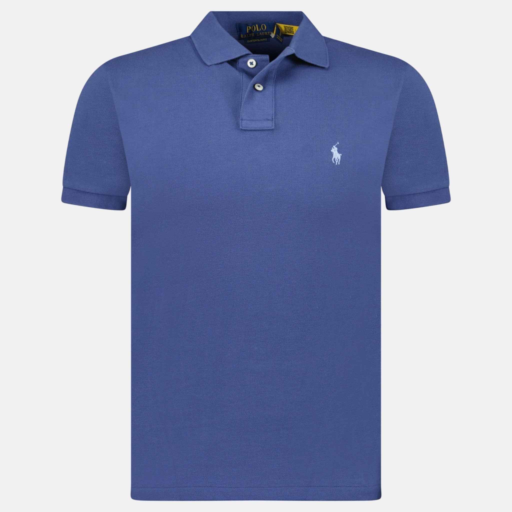 Ralph Lauren Cotton Mesh Custom Fit Polo Shirt Light Navy - O15 - northern threads uk