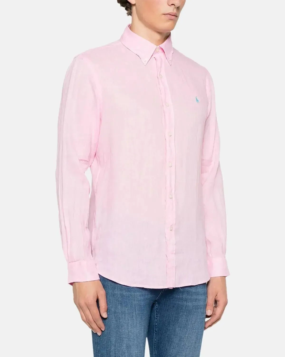 RALPH LAUREN CUSTOM FIT LINEN SHIRT CARMEL PINK - northern threads