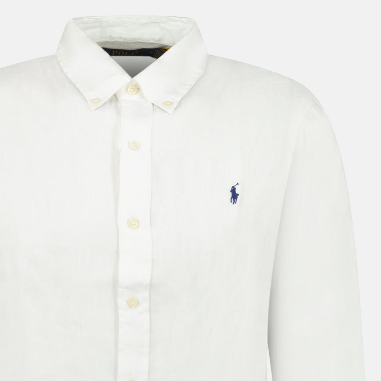 Ralph Lauren Custom Fit Linen Shirt Ceramic White - N10 - northern threads uk