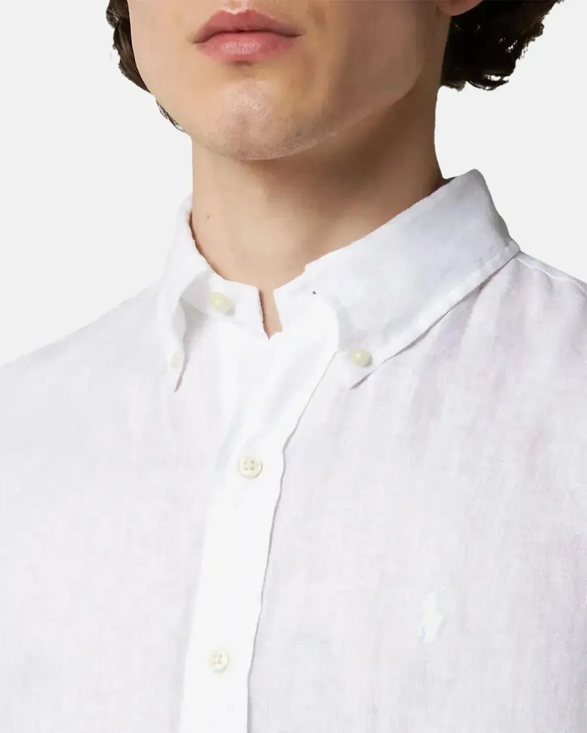 RALPH LAUREN CUSTOM FIT LINEN SHIRT CERAMIC WHITE - northern threads