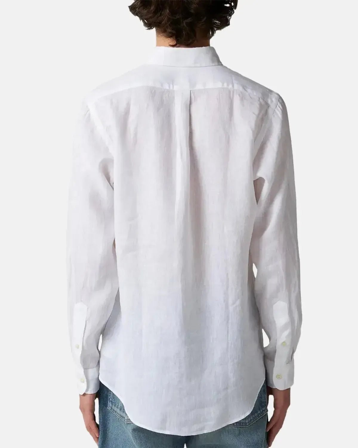 RALPH LAUREN CUSTOM FIT LINEN SHIRT CERAMIC WHITE - northern threads