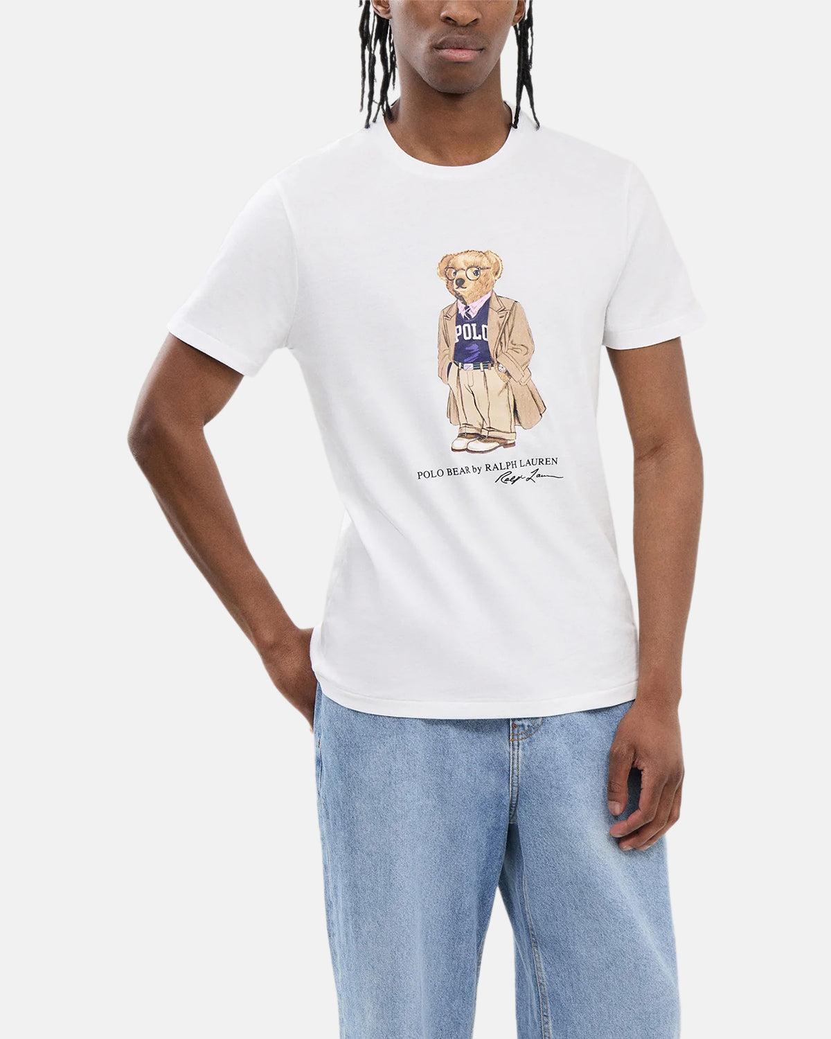 RALPH LAUREN CUSTOM SLIM FIT BEAR JERSEY T - SHIRT WHITE - northern threads