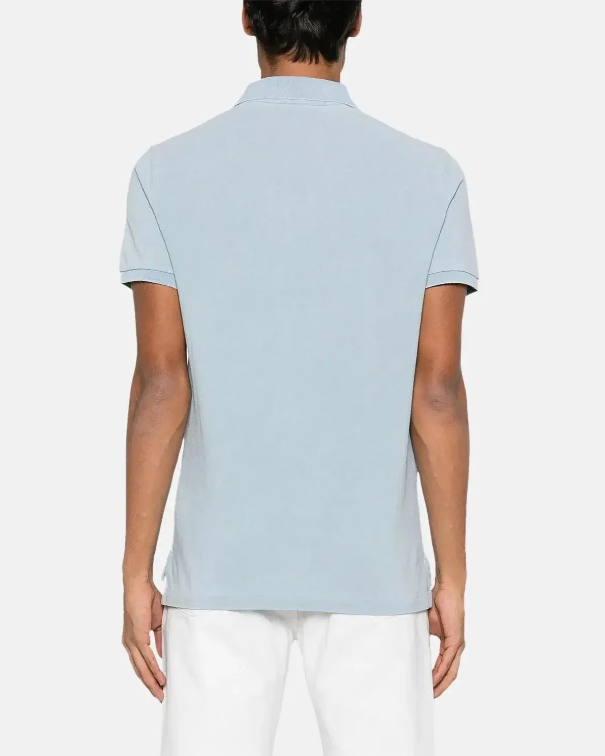 RALPH LAUREN CUSTOM SLIM FIT INDIGO MESH POLO SHIRT LIGHT INDIGO - northern threads