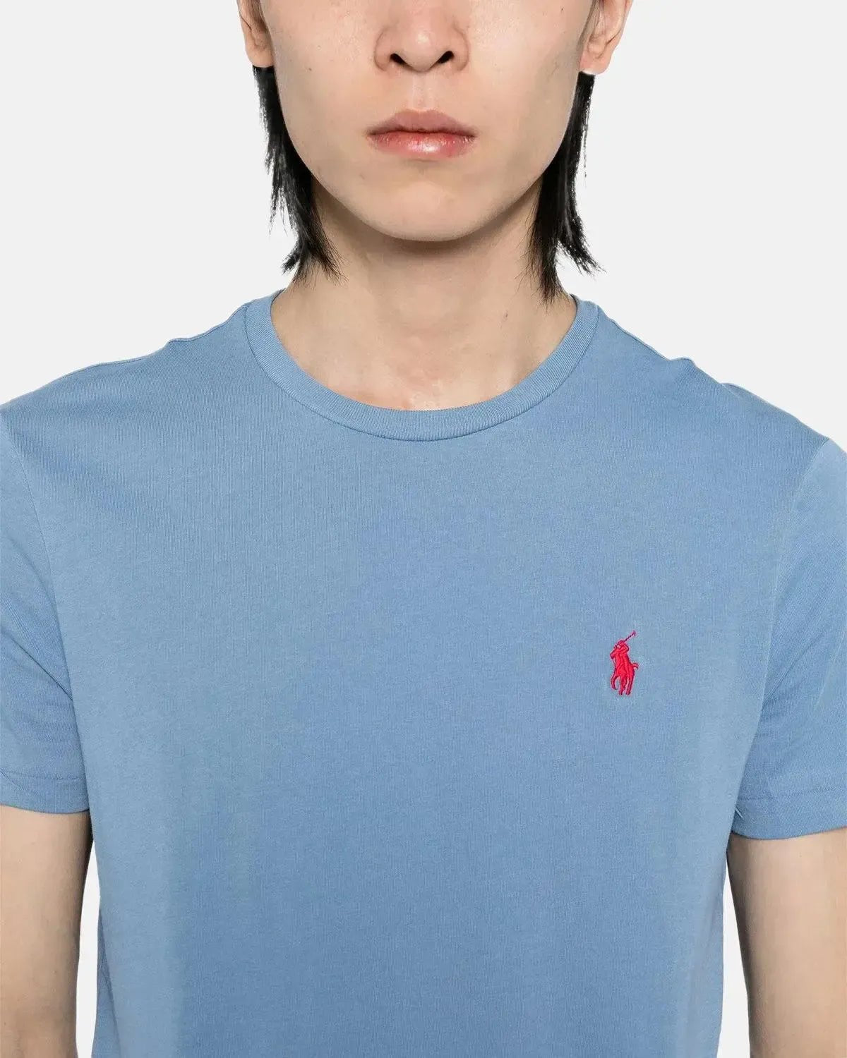 RALPH LAUREN CUSTOM SLIM FIT JERSEY T - SHIRT CAMPUS BLUE - RALPH-LAUREN-710671438-408-S - northern threads uk