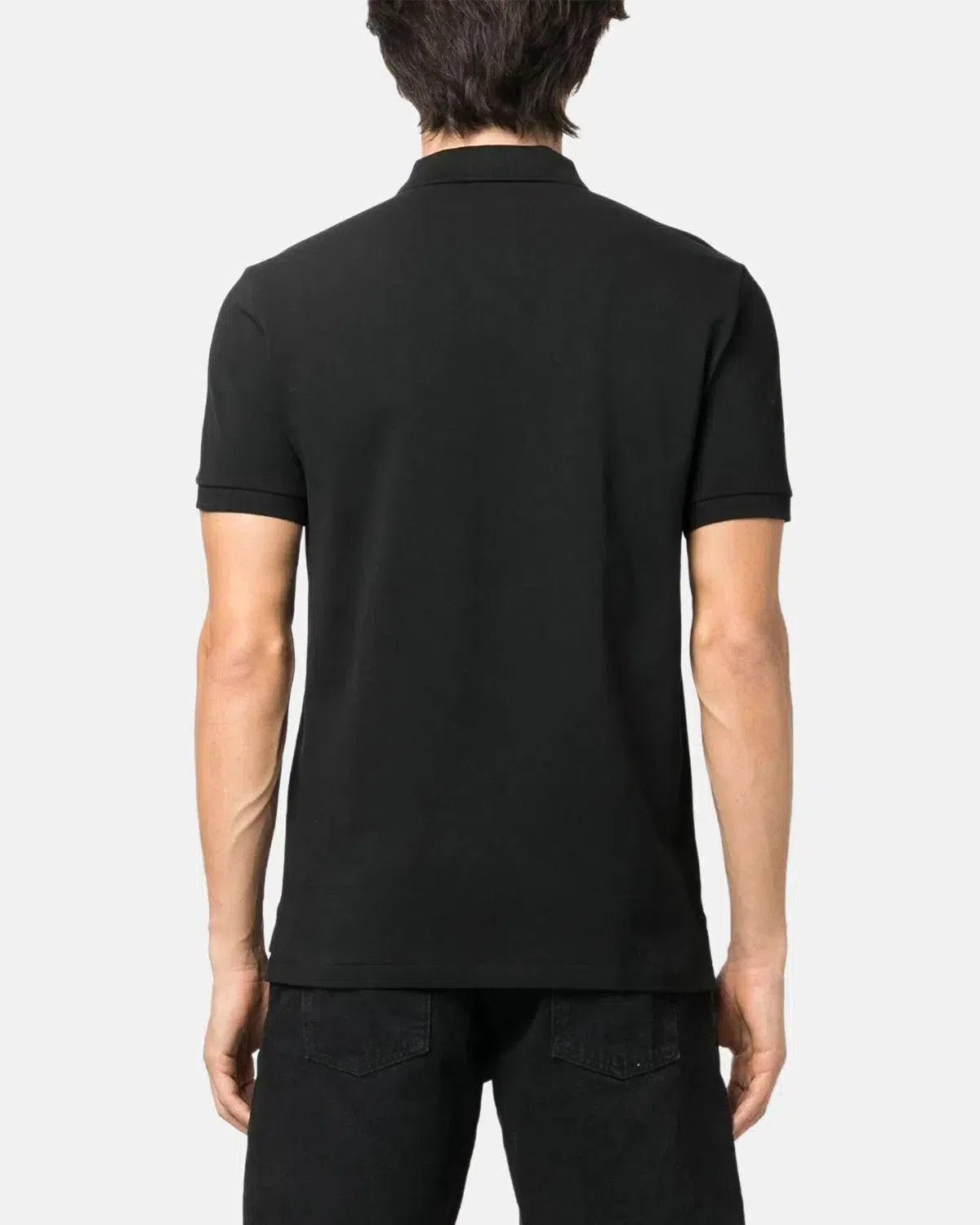 RALPH LAUREN CUSTOM SLIM FIT MESH POLO SHIRT BLACK RED - northern threads