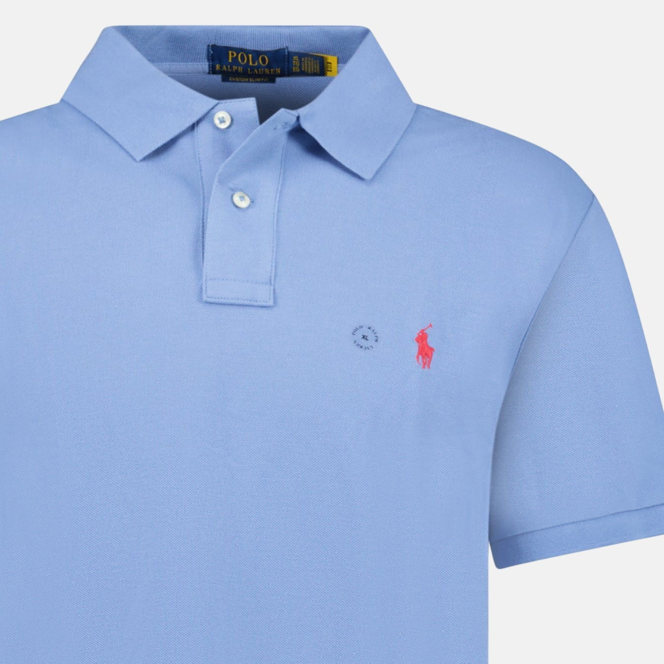 Ralph Lauren Custom Slim Fit Mesh Polo Shirt Campus Blue - northern threads