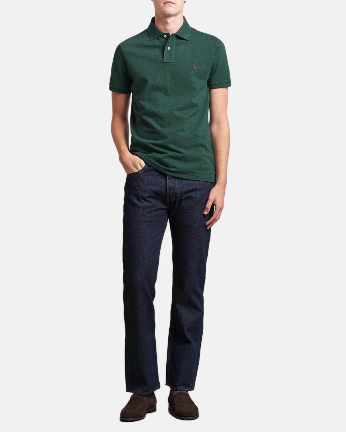 RALPH LAUREN CUSTOM SLIM FIT MESH POLO SHIRT SCOTCH PINE HEATHER - northern threads