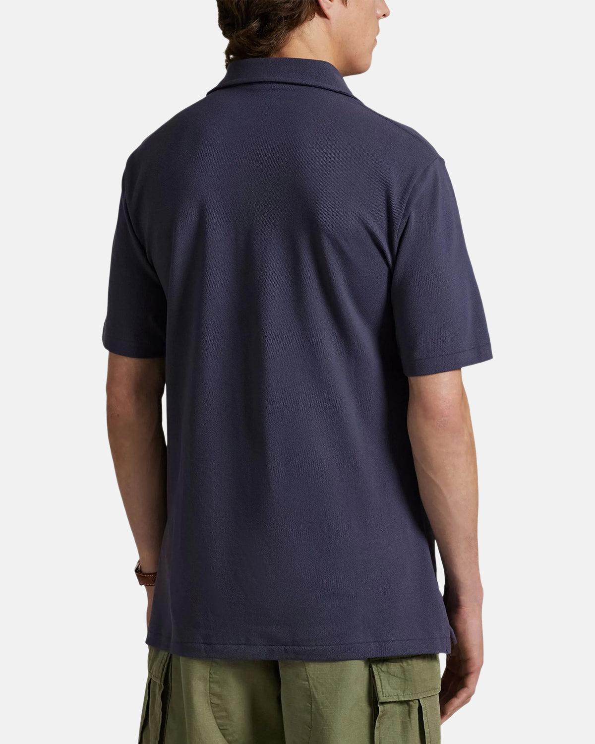 RALPH LAUREN CUSTOM SLIM FIT POLO BEAR POLO SHIRT FADED BLUE HRTG BEAR - RALPH-LAUREN-710P0083-001-M - northern threads uk